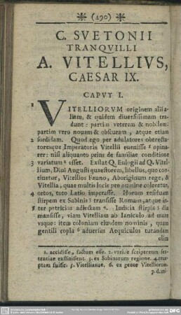 C. Suetonii Tranquilli A. Vitellius Caesar IX.