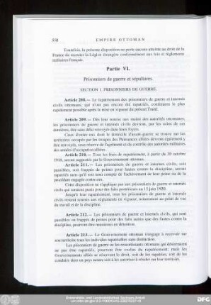 Partie VI. Prisonniers de guerre et sépultures.