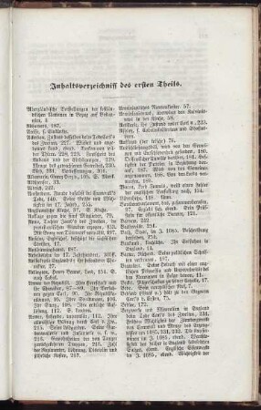 Inhaltsverzeichniß des ersten Theils. [Register mit Anmerkungen]