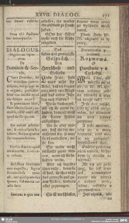 Dialogus Vigesimus septimus. De Dominis & Servis