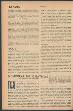 Memorias diplomaticas : Declaración A. M. Poincare