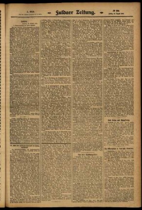 Zweite Ausgabe vom Freitag, den 29. August 1913.