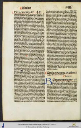 Titulus octavus de persecutione Dyocletiani et Maximiani