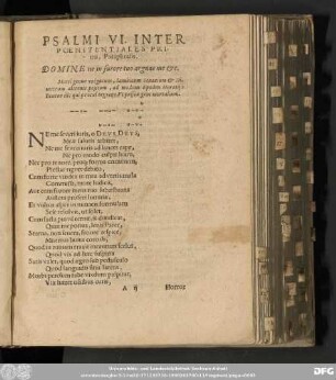 Psalmi VI. Inter Poenitentiales Primi, Paraphrasis.
