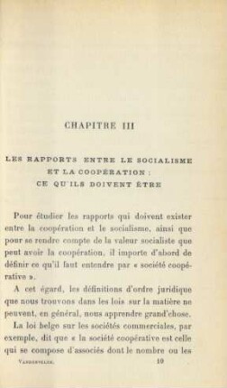 Chapitre III Les Rapports Entre Le Socialisme Et La Coopération: Ce Qu'Ils Doivent Étre