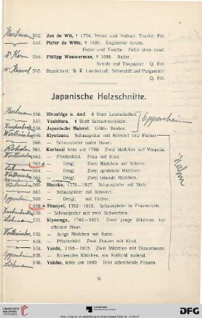 Japanische Holzschnitte (Nr. 556-674)