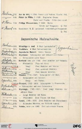 Japanische Holzschnitte (Nr. 556-674)