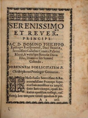 Theoremata Christophori Peutingeri Germani ex variis locis utriusque iuris deprompta