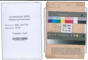 Entnazifizierung Karl Franken , geb. 29.04.1895 (Beamter)