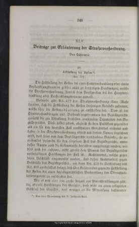 XLV. Beiträge zur Erläuterung der Strafproceßordnung