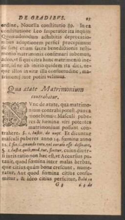 Qua aetate Matrimonium contrahatur.