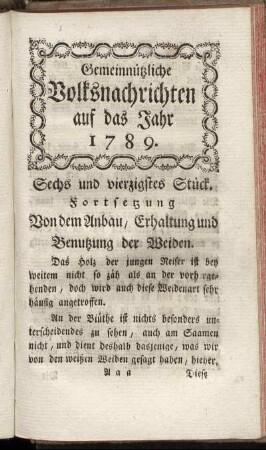 Sechs und vierzigstes Stück