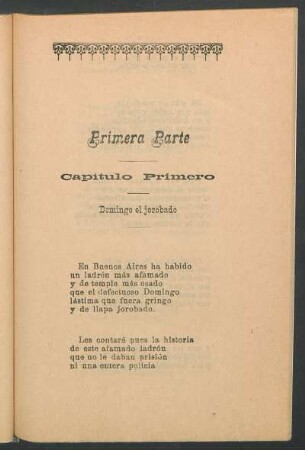 Primera parte : Domingo el jorobado