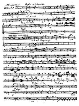 Allº Spiritoso. Concerto. Basso e Violoncello.