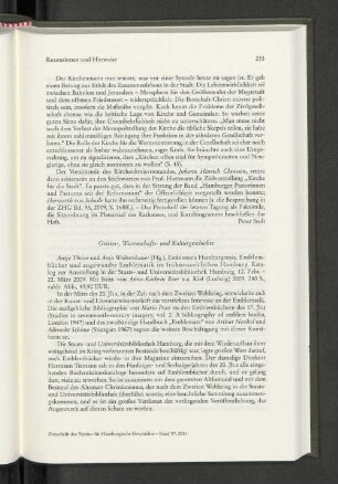 Rezensionen und Hinweise: Geistes-, Wissenschafts- und Kulturgeschichte