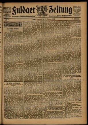 Zweite Ausgabe vom Samstag, den 27. Februar 1904.