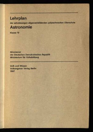 1987: Klasse 10