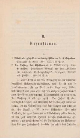 318-320 [Rezension] Schneider, Eugen von, Württembergische Reformations-Geschichte