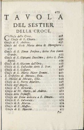 Tavola del Sestier della Croce