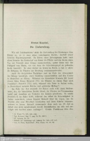 Erstes Kapitel. Die Einberufung