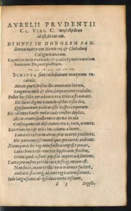 Hymnus Honorem Sanctorum martyrum Hemiterii et Cheledonii Calaguritanorum.