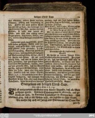 Evangelium am heiligen Christ-Tage. Luc. am 2. Cap. I. v. -14.