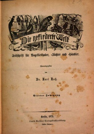 Gefiederte Welt : GW, 4. 1875