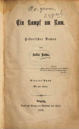 Ein Kampf um Rom : historischer Roman, 4