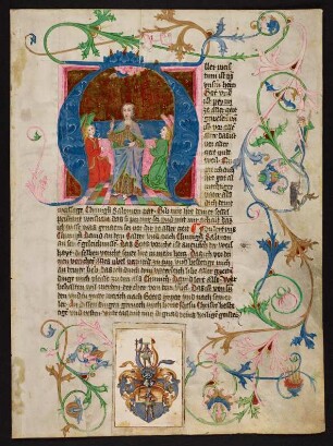 Historisierte Initiale A mit Rankenwerk