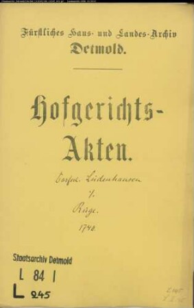 Lüdenhausen, Dorfschaft gegen Johann Henrich Rügen in Lüdenhausen - Hudeberechtigung