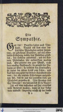 Die Sympathie.
