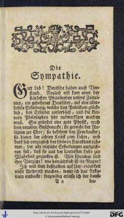 Die Sympathie.
