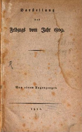 Darstellung des Feldzugs vom Jahr 1809