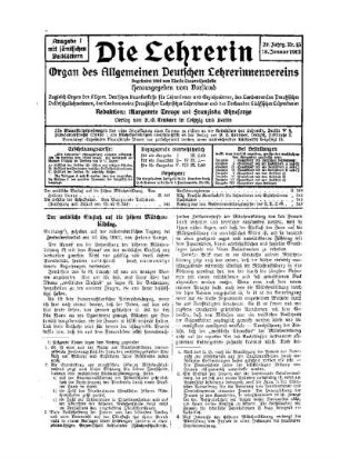 Der weibliche Einfluß auf die höhere Mädchenbildung : Vortrag, gehalten auf der außerordenlichen Tagung des Zentralverbandes am 30. Dez. 1912