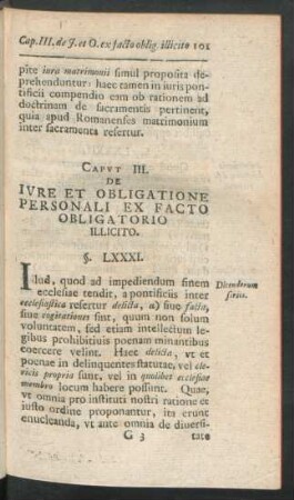 Caput III. De Iure Et Obligatione Personali Ex Facto Obligatorio Illicito