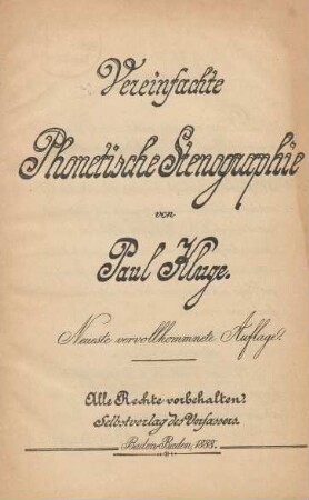 Vereinfachte Phonetische Stenographie