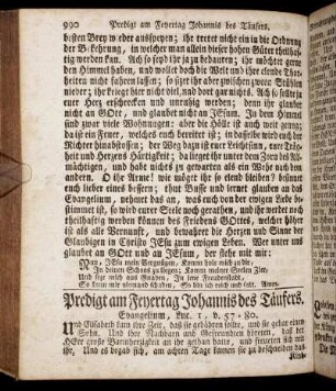 Predigt am Feyertag Johannis des Täufers. - Predigt am Feyertag Jacobi.
