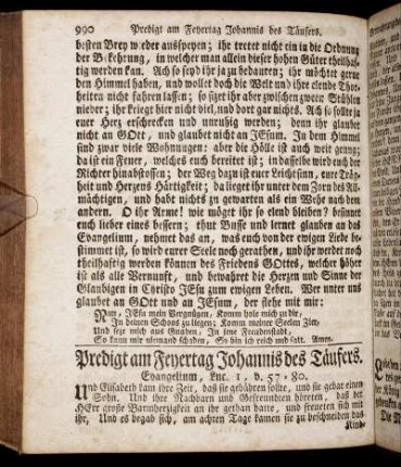 Predigt am Feyertag Johannis des Täufers. - Predigt am Feyertag Jacobi.