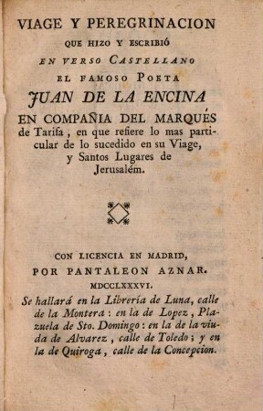 Viage y peregrinacion