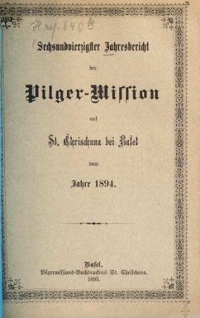 Jahresbericht. 46. 1894 (1895)