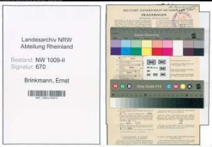 Entnazifizierung Ernst Brinkmann , geb. 23.05.1905 (Verwaltungssekretaer)