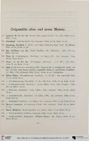 Oelgemälde alter und neuer Meister (Nr. 717-991)
