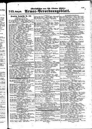 743. Ausgabe. Mittwoch, 20. Oktober 1915