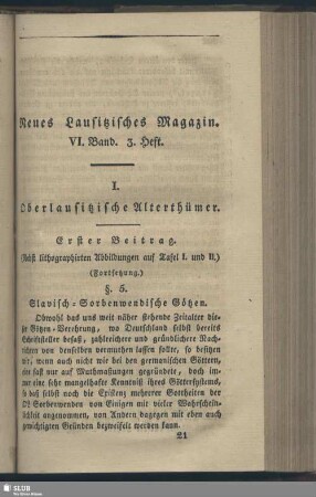Oberlausitzische Alterthümer : erster Beitrag (Fortsetzung)