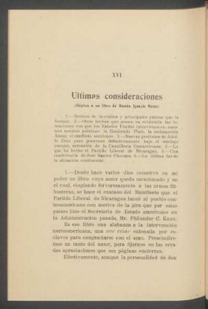 XVI - Últimas consideraciones : (Réplica a un libro de Ramón Ignacio Matus)