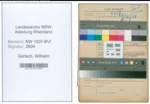 Entnazifizierung Wilhelm Gerlach , geb. 01.09.1898 (Steuerinspektor)