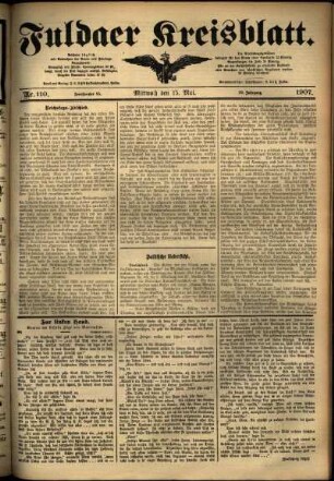 Ausgabe vom Mittwoch, den 15. Mai 1907.