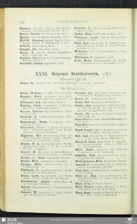 XXXI. Siegener Bezirksverein.