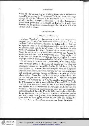 VI. Überleitung