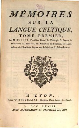 Mémoires sur la langue celtique, 1